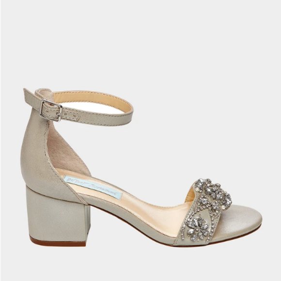 Betsey Johnson Mel Chunky Heel Sandals in Silver - Picture 2 of 8